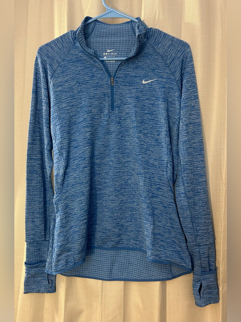 Nike Women's Dri-FIT Element Half-Zip Running Top Blue Heathered L